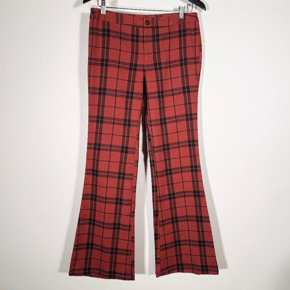 Forever 21 - Red & Black Plaid Flare Pants NWT Size M